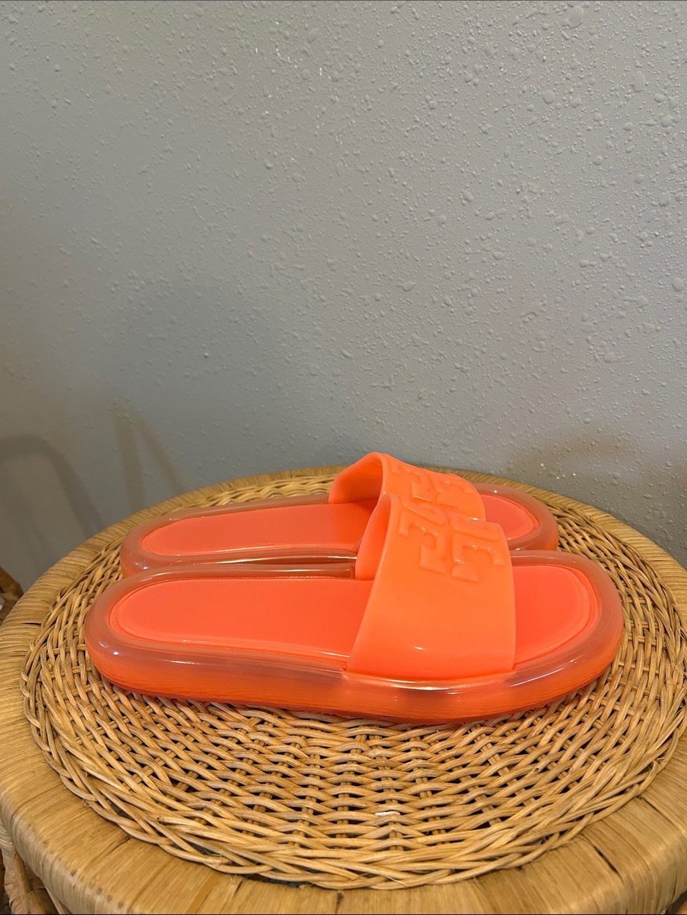 Tory Burch Bubble Jelly Slides Neon Orange
